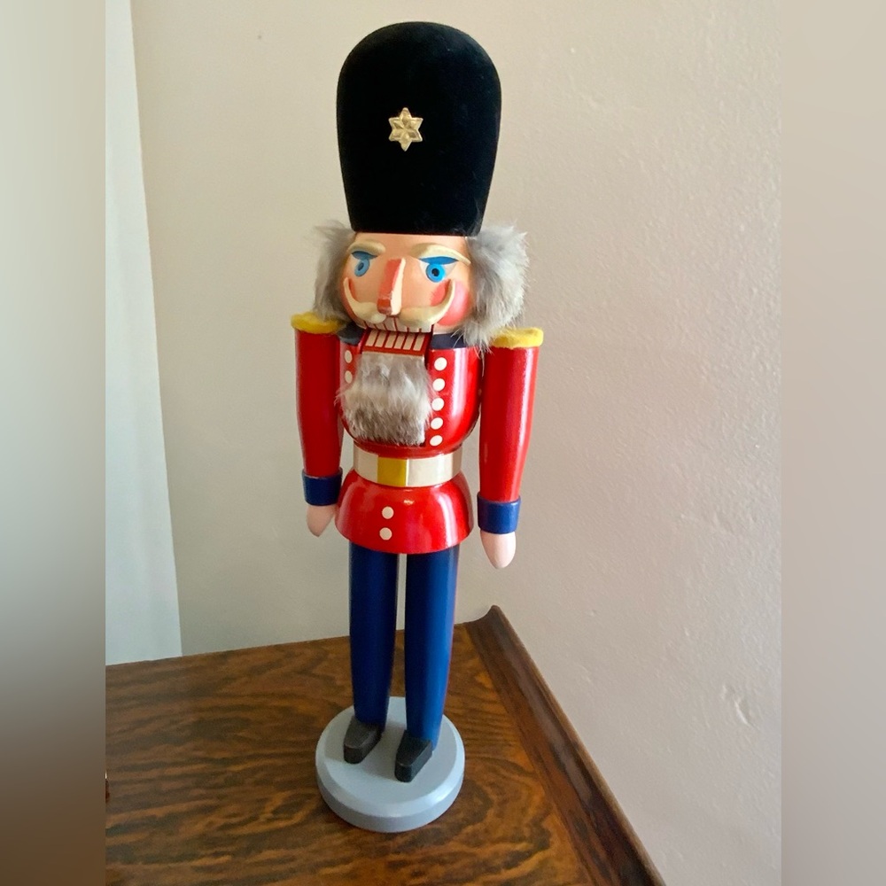 Classic Red and Blue Nutcracker Soldier Figurine